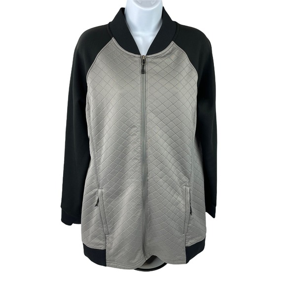 The North Face Jackets & Blazers - Vintage The North Face Jacket Womens Large Gray‎ Black Full Zip Pockets Quilted